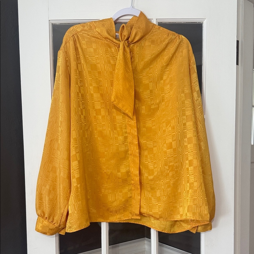 Laura Mae Elegant Mustard Yellow vintage Women's Top